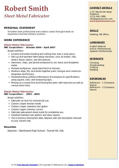 resume objectives for metal fabrication|metal fabricator resume objectives.